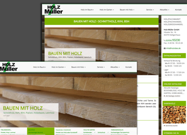 Webseite für eine Holzhandlung